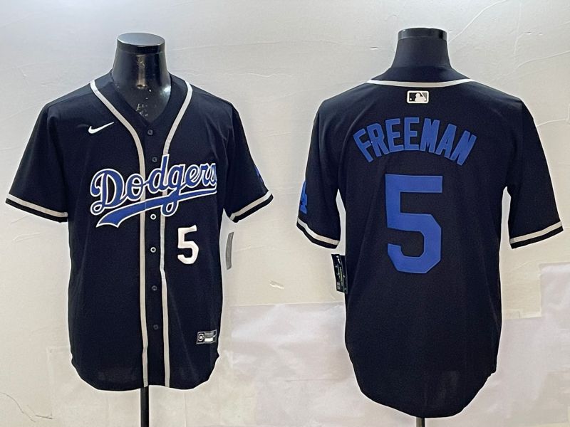 Men Los Angeles Dodgers #5 Freeman Black Fashion Game 2025 Nike MLB Jersey style 5->los angeles dodgers->MLB Jersey